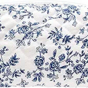 Trousse de Maquillage Vintage Matelassée PAZIMIIK - Pochette Cosmétique Bleu Jouy
