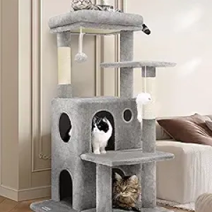 Arbre à Chat 50 Pouces Globlazer - Tour pour Grands Chats avec Griffoirs et Grottes