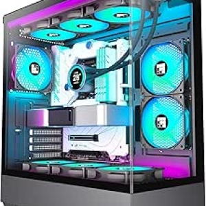 Boîtier PC Gaming ATX FOIFKIN F1 - 6 Ventilateurs ARGB PWM, Verre Teinté, Support 360mm