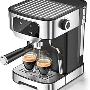 Machine à Espresso 20 Bar Professionnelle avec Mousseur Automatique - Écran Tactile LED