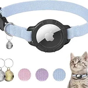 Collier Chat AirTag Extensible avec Clochette - Suivi GPS pour Chats et Chatons