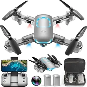 Drone Caméra 1080P Pliable pour Débutants - 2 Batteries Incluses