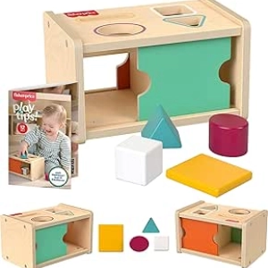 Boîte de Permanence Montessori Fisher-Price - Jouet en Bois Éducatif pour Bébé