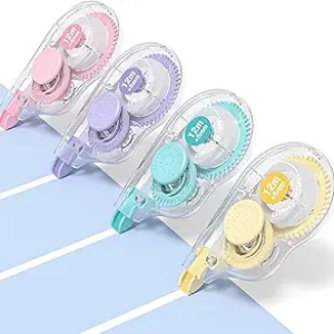 Ruban correcteur Four Candies 39,4 m - Lot de 4 avec applicateur ergonomique