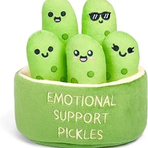 Peluches Cornichons Emotional Support - 5 Jouets Mignons avec Panier