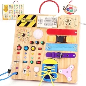 Tableau d'Activités Montessori 23 en 1 - Jouet Éducatif Bois pour Bébé 1-3 ans