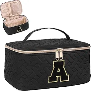 Trousse de Maquillage Personnalisée avec Initiale - Cadeau Ado Fille