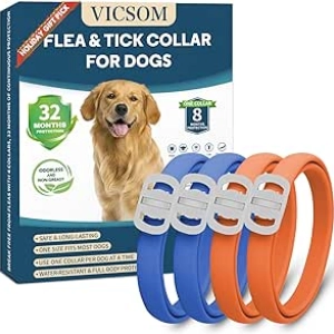 Collier Antiparasitaire Chien 4 Pack - Protection 32 Mois Puces et Tiques