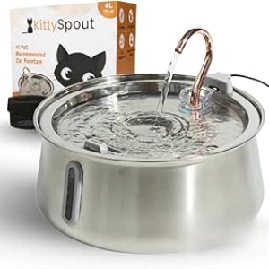 Fontaine à Eau pour Chat Inox 4L - Distributeur Automatique Silencieux