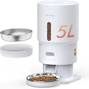 Distributeur Automatique de Croquettes pour Chat 5L - Gamelle Programmable avec Enregistrement Vocal
