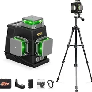 Niveau Laser 3D 12 Lignes JEPPO - Vert 360° + Trépied 1,2m - Télécommande APP