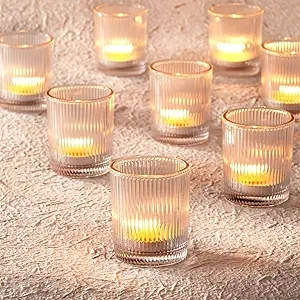 Lot de 12 Bougeoirs Votive en Verre Transparent - Décoration Mariage, Noël