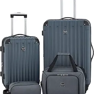 Ensemble Valise Travelers Club Midtown 4 Pièces Rigide Gris Ardoise