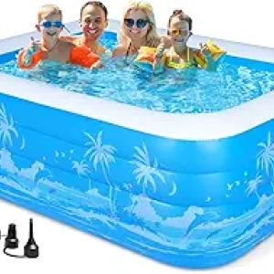 Piscine Gonflable Familiale 79x58x27 pouces - Avec Sièges Intégrés