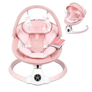Balançoire électrique bébé portable avec Bluetooth - 5 vitesses et 10 berceuses