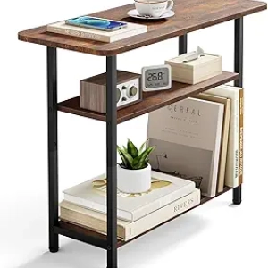 Table de Chevet 3 Niveaux Bois Rustique - Petite Table d'Appoint pour Salon