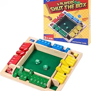 Shut The Box - Jeu de Dés Éducatif en Bois pour Famille