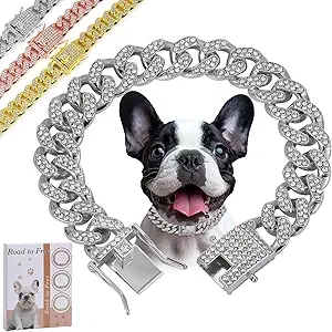 Collier Chaîne Diamant pour Chien - Style Cubain Luxe
