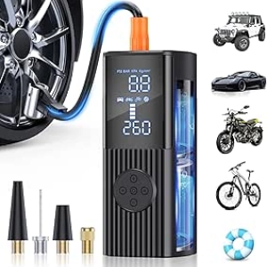 Compresseur d'Air Portable 180PSI - Gonfleur Électrique Rapide avec Écran LCD