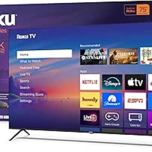 Roku Smart TV 75 pouces 4K HDR 2025 - Téléviseur LED avec Télécommande Vocale