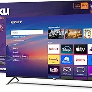 Roku Smart TV 50 pouces 4K HDR 2025 - Téléviseur LED avec Télécommande Vocale