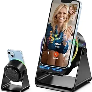 Enceinte Induction Sans Fil avec Support Téléphone et Lumière RGB