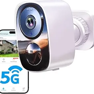 Caméra de Surveillance 2K Sans Fil Extérieure - Batterie 6 Mois, Stockage Cloud Gratuit