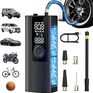 Compresseur d'air portable 150PSI avec manomètre - Gonfleur pneu voiture
