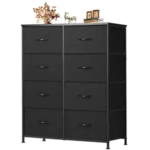 Commode 8 Tiroirs Tissu - Rangement Chambre Anti-Basculement