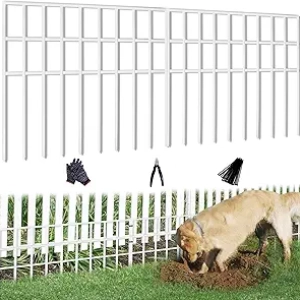 Clôture Anti-Fouissement Chien 42,5m - 30 Panneaux Barrière Jardin Sans Creusement