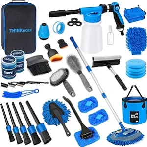 Kit Lavage Voiture Complet THINKWORK avec Pistolet Mousse - Nettoyage Professionnel