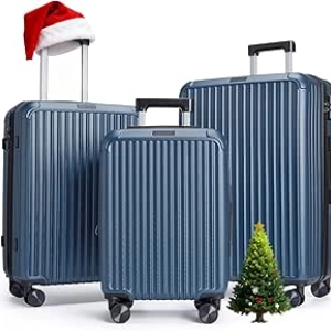 Ensemble Valises LIGHT FLIGHT 3 Pièces Rigides Bleu Royal - Trolley Léger TSA