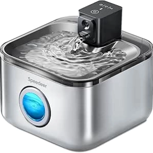 Fontaine à eau pour chat sans fil 4L avec capteur de mouvement - Acier inoxydable