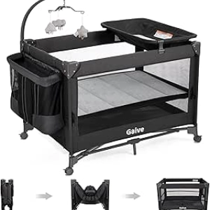 Lit Cododo Bébé Convertible 4 en 1 avec Matelas et Table à Langer