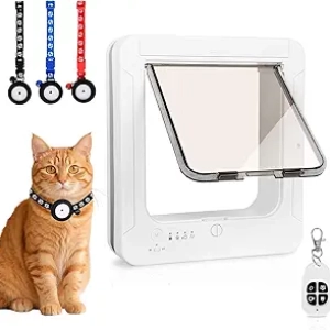 Chatière RFID Intelligente 4 en 1 - Accès Sélectif pour Chats avec Clés Magnétiques