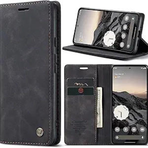Étui Portefeuille Cuir Google Pixel 9/9 Pro - Coque Magnétique avec Porte-Cartes et Support