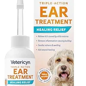 Vetericyn Triple-Action Traitement Auriculaire Chiens Chats - Gouttes Hydrocortisone 1%
