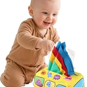 Jouet Boîte à Mouchoirs Montessori 6-12 Mois | Tissu Sensoriel Crinkle