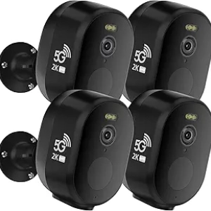 Caméras de Surveillance WiFi Extérieure 2K - Kit 4 Caméras Sans Fil IP65