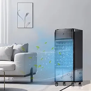 Climatiseur Évaporatif Portable NOMEY 3-en-1 avec Télécommande et Minuteur 12H