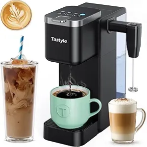 Machine à Café Individuelle avec Mousseur de Lait Intégré - Capsules & Café Moulu