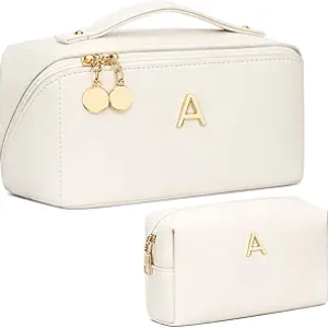 Trousse de Maquillage Personnalisée pour Femme - Organisateur Cosmétique avec Initial