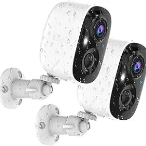 Caméra de Surveillance Extérieure WiFi 2K Sans Fil - Batterie Rechargeable, Vision Nocturne Couleur, Détection IA