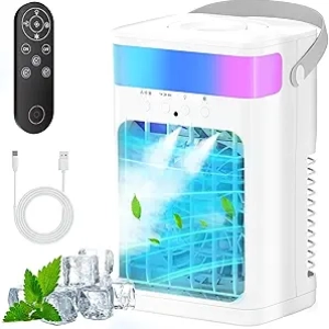 Climatiseur Portable Évaporatif 1500ml - Ventilateur 3 Vitesses avec Télécommande