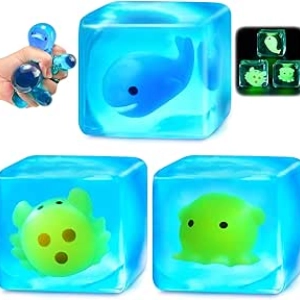 Cube Anti-Stress Luminescent Fidget Toy - Squishy Sensoriel pour Enfants et Adultes