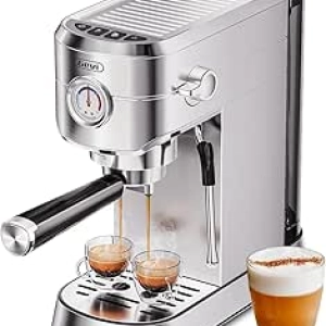 Machine à Espresso Gevi 20 Bar Professionnelle avec Mousseur à Lait