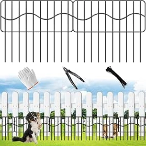 Clôture de jardin 40 pieds anti-animaux - Barrière chiens lapins rustproof 28 panneaux