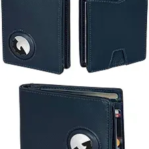 Portefeuille RFID AirTag Marc Peter - Cuir véritable, Bifold Minimaliste Homme