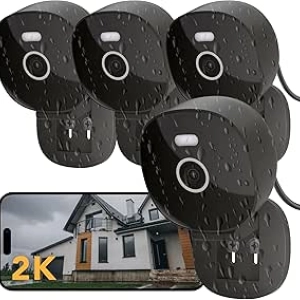 Caméra de Surveillance 2K IP65 Étanche - Intérieur/Extérieur avec Vision Nocturne Couleur