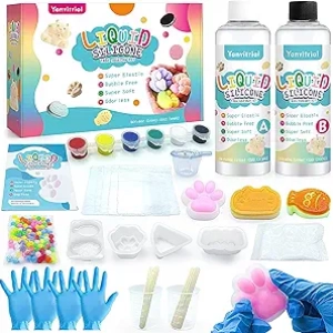 Kit Complet Squishy DIY 18oz - Fabriquez vos Propres Squishies avec Moules et Poudre Floquée